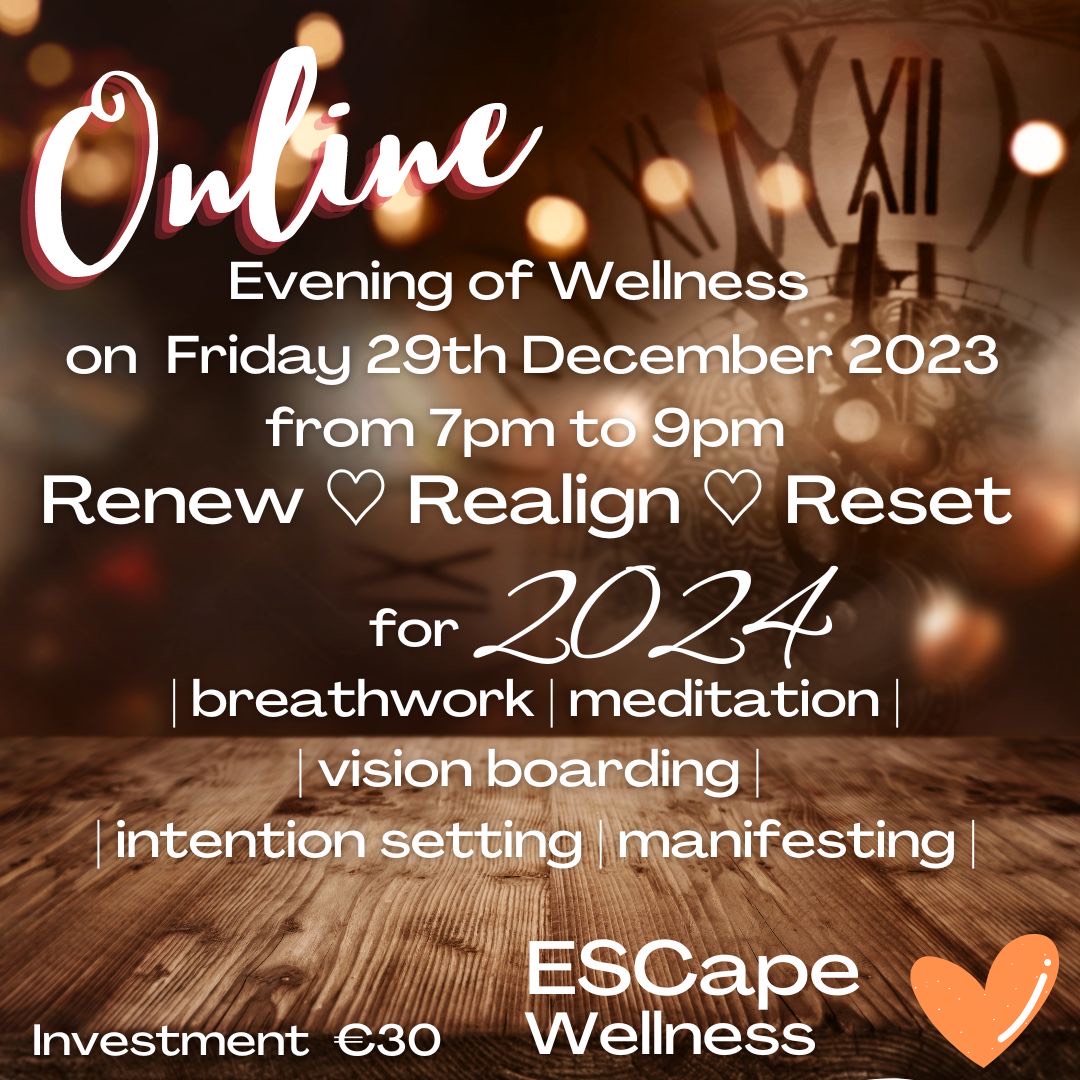 Breathwork, Meditation, Sound Healing, Vision Boarding, Intention Setting, Journaling, online wellness, ireland wellness